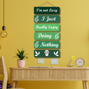 "I Am Not Lazy" Wooden Wall Hanging - ICraft asia