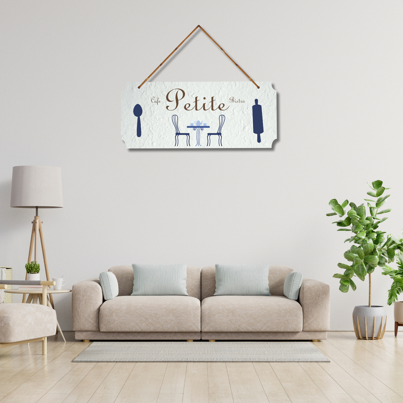 "Chalk My Theme Le Petite Rustic Wooden Wall Hanging for kitchen" Wall Hanging
