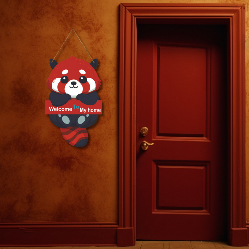 Cute Panda Welcome Wall Hanging