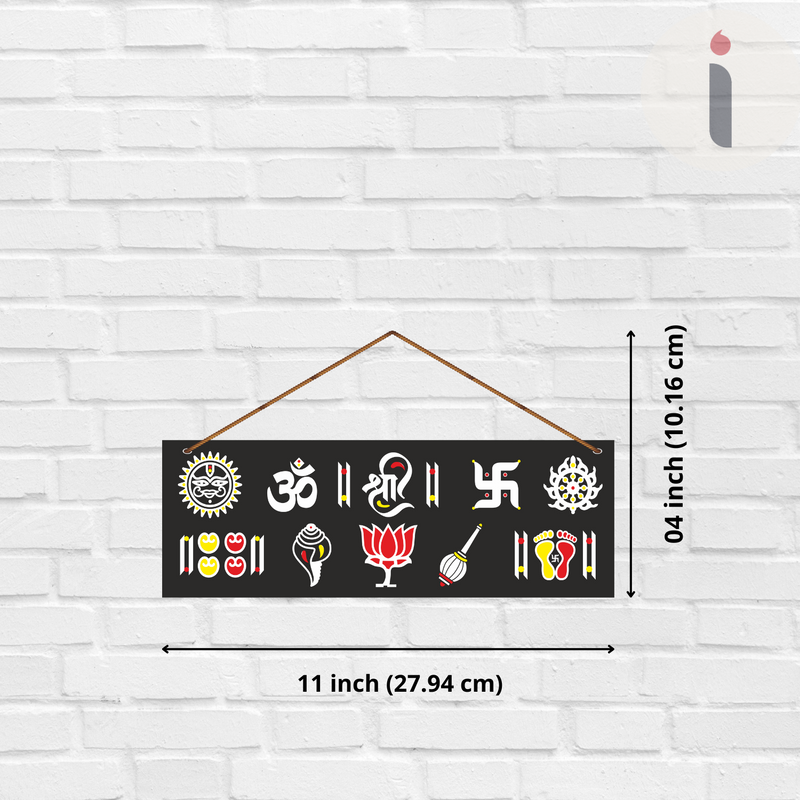 Shubh Sanket – Spiritual Hindu Symbol Wall Hanging - ICraft asia