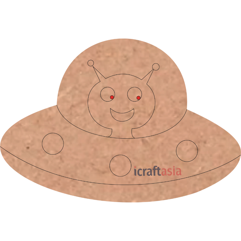 Alien Spaceship MDF Cutout