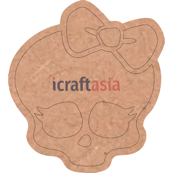 Girly Skull MDF Cutout