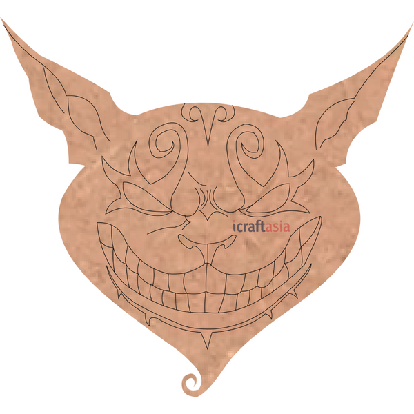 Wicked Cat Smile MDF Cutout