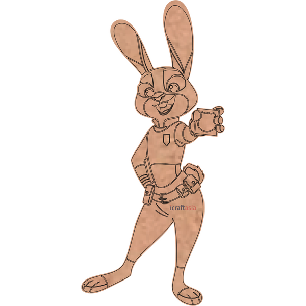 Officer Bunny MDF Cutout