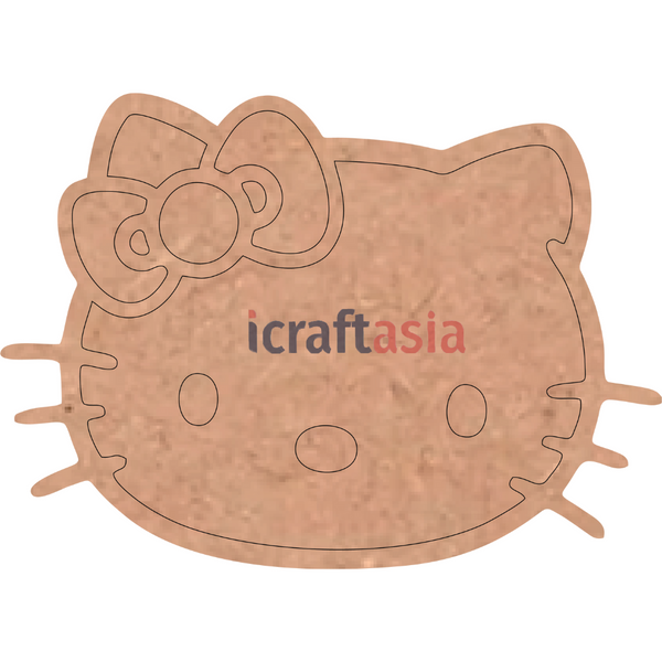 Cute Kitty Face MDF Cutout