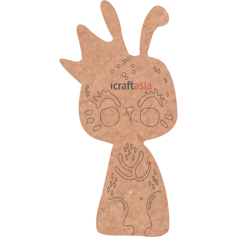 Crowned Giraffe MDF Cutout