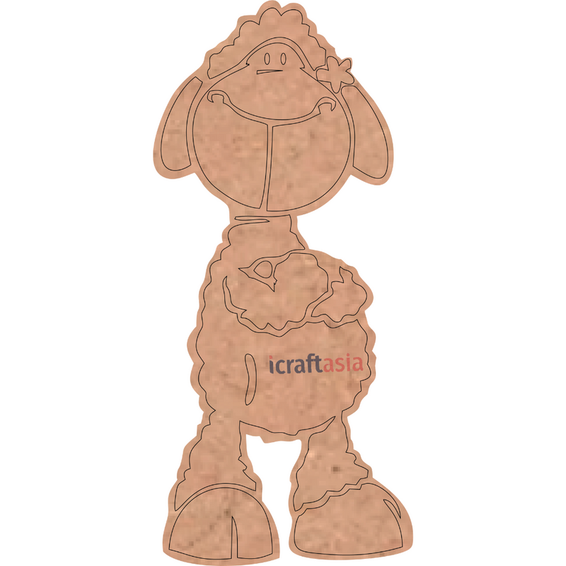 Smiling Sheep MDF Cutout