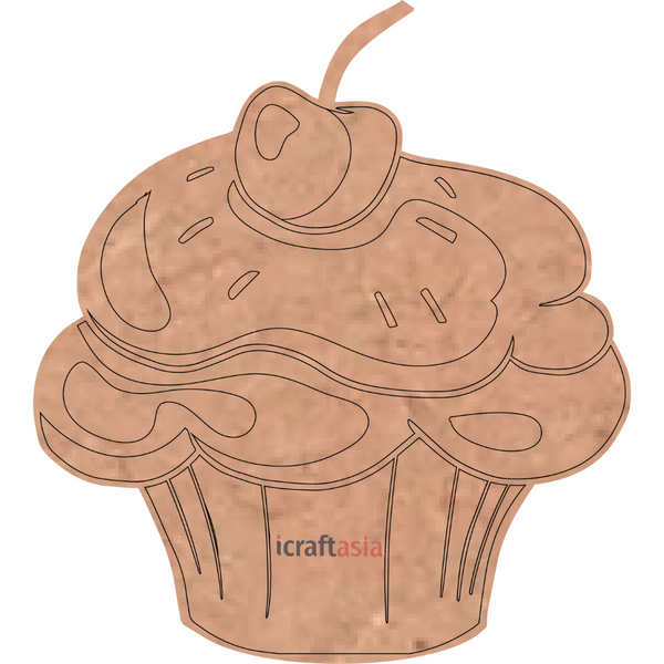 Cherry Cupcake MDF Cutout