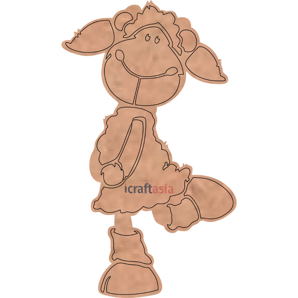 Dancing Sheep MDF Cutout
