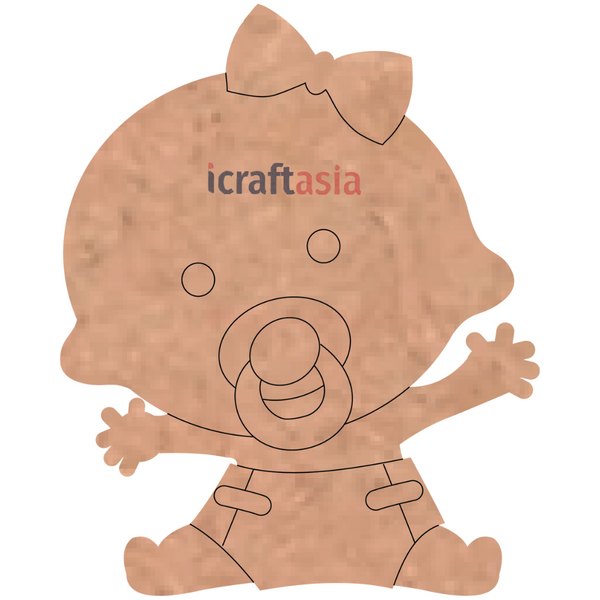 Baby Girl MDF Cutout