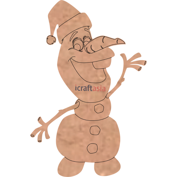 Smiling Snowman MDF Cutout