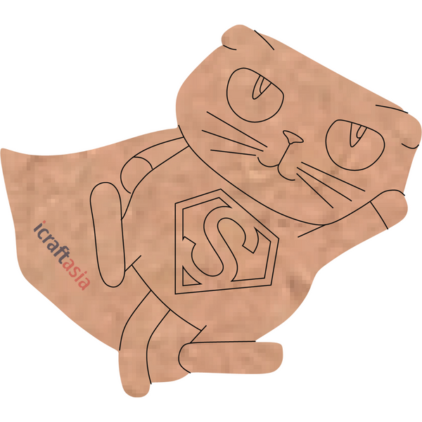 Superhero Cat MDF Cutout
