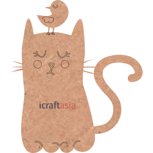 Cat & Bird MDF Cutout