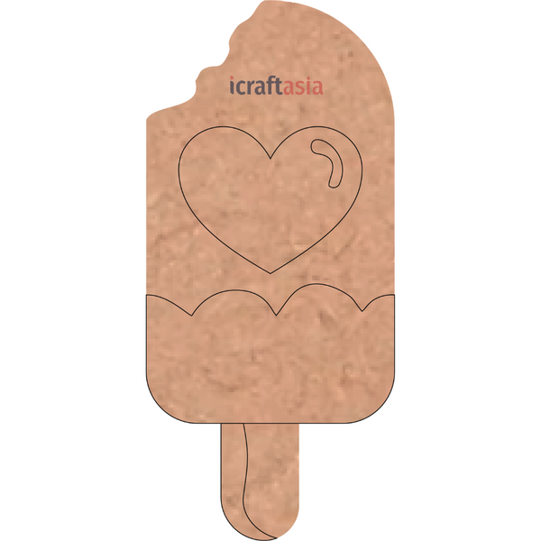 Bite Ice Cream Heart MDF Cutout