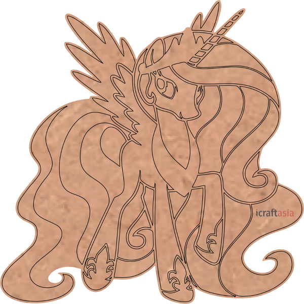 Majestic Unicorn Princess MDF Cutout
