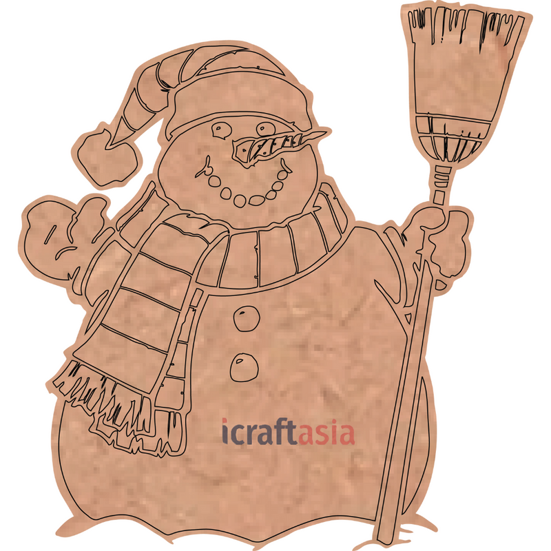 Festive Snowman MDF Cutout