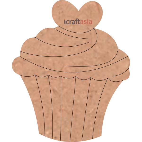 Sweetheart Cupcake MDF Cutout