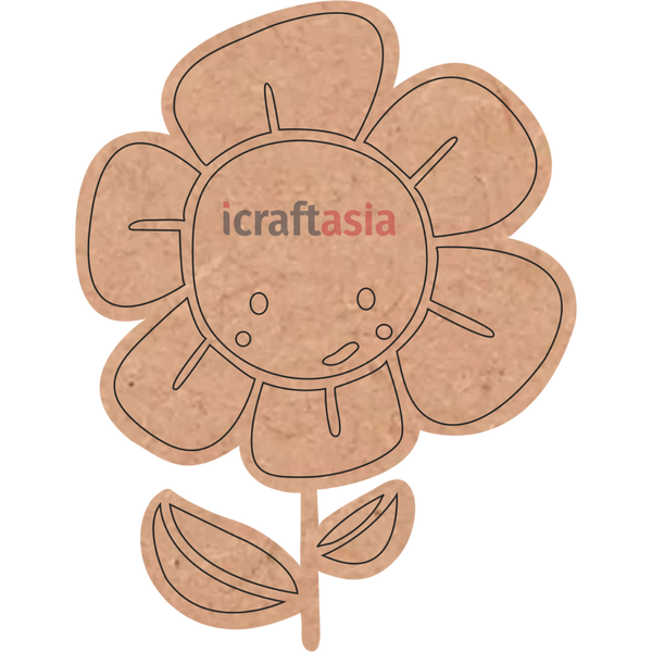 Smiling Flower MDF Cutout