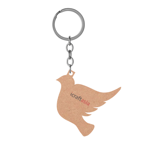 Flying Dove MDF Keychain Cutout