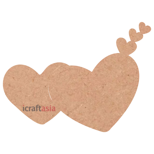 Double Heart Bloom MDF Cutout