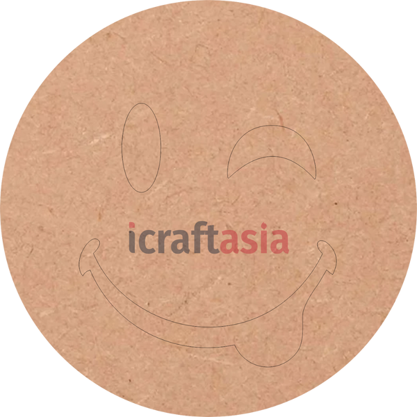 Winking Tongue Out Emoji MDF Cutout