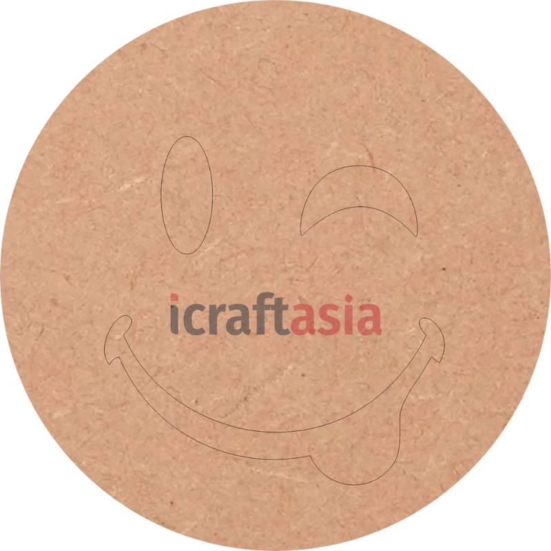 Winking Tongue Out Emoji MDF Cutout