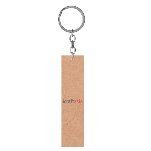 Rectangle Tag Shape MDF Key Chain Cutout