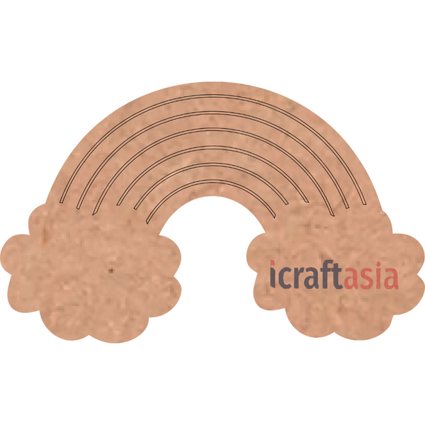 Rainbow with Clouds MDF Cutout