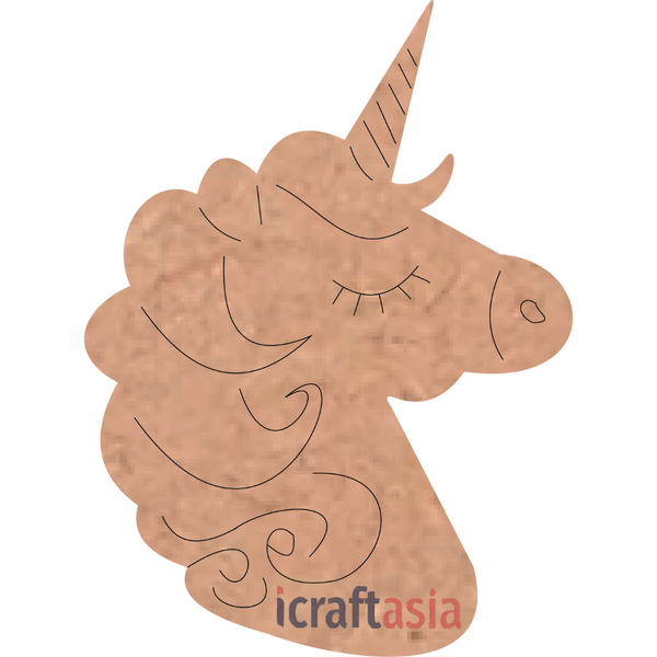 Unicorn Head MDF Cutout