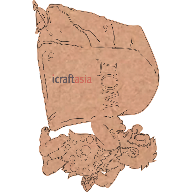 Flintstone-Inspired Caveman with Stone Tablet MDF Cutout