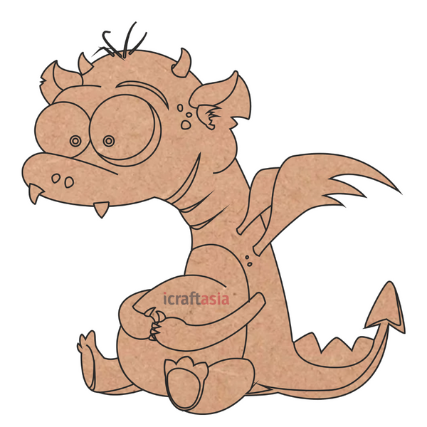 Cute Baby Dragon MDF Cutout