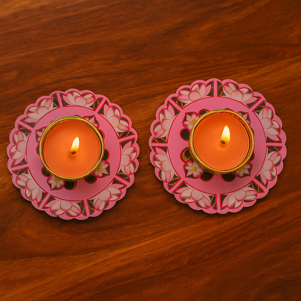 3D Lotus Design Candle Stand with Tealight