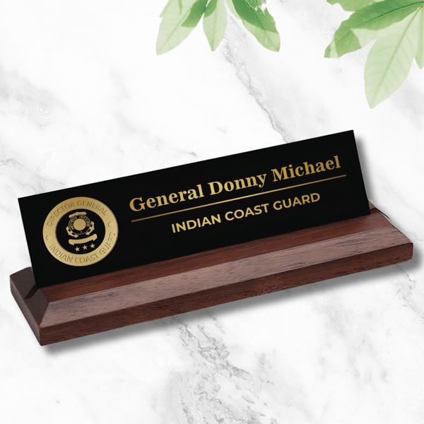 Office Desk Name Plate - Indian Coast Guard