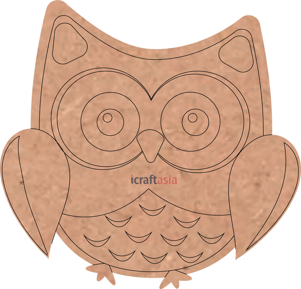 Cute Wide-Eyed Owl MDF Cutout