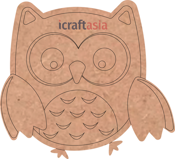 Big-Eyed Owl MDF Craft Cutout