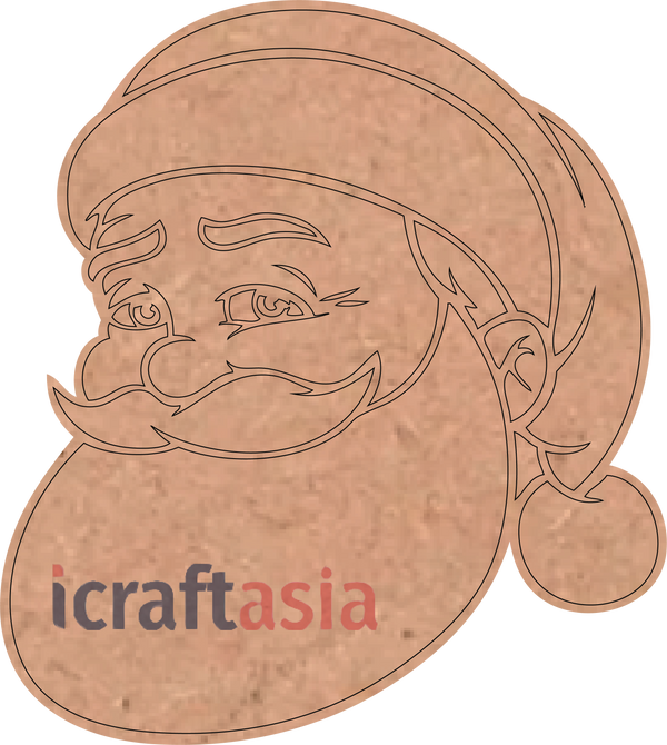 Santa Claus Face MDF Cutout