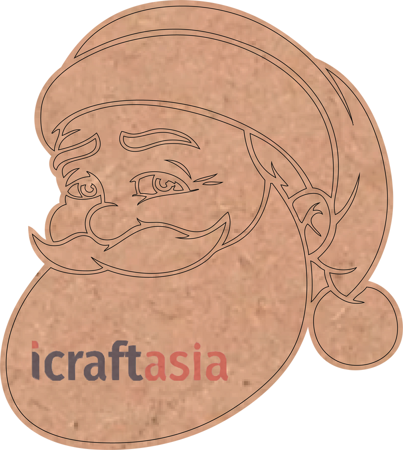 Santa Claus Face MDF Cutout