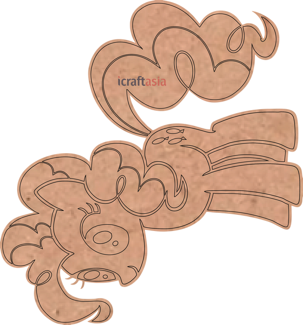 Curly Mane Pony MDF Cutout