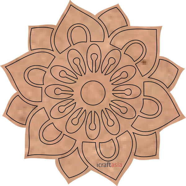 Leaf Flower Pre Marked Cutouts MDF for Art and Craft