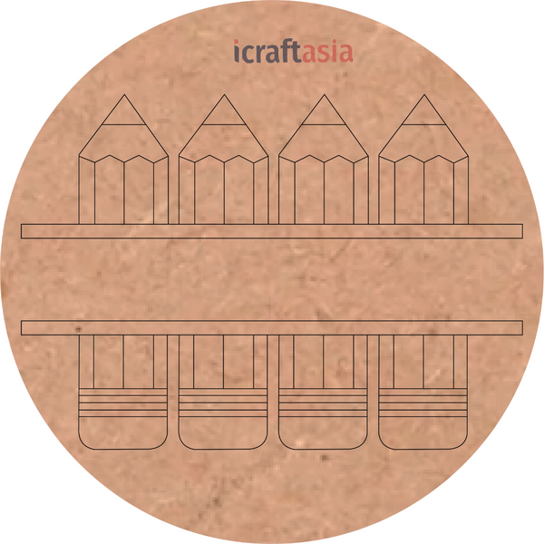 School Stationery Round MDF Cutout