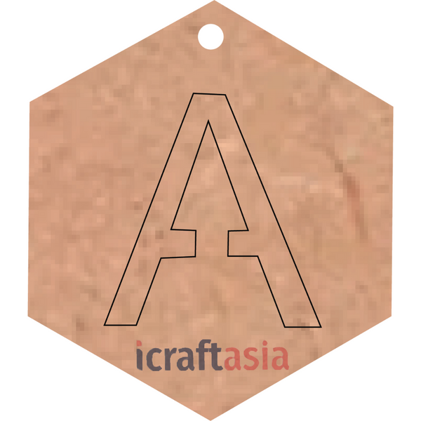 Hexagon Alphabet A MDF Cutout