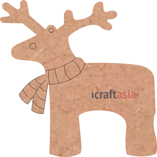 Cozy Reindeer MDF Cutout