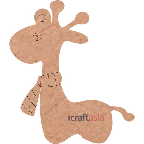 Cute Winter Giraffe MDF Cutout