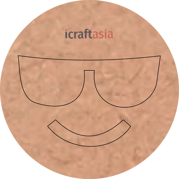 Cool Dude Emoji MDF Cutout