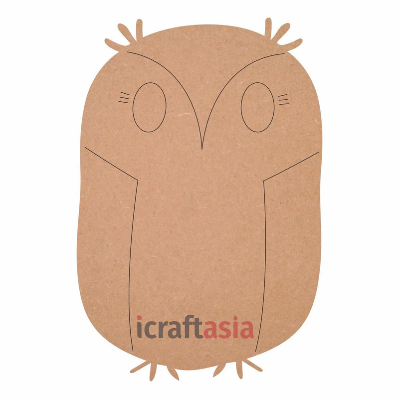 Owl Pre Marked Cutouts MDF for Art and Craft