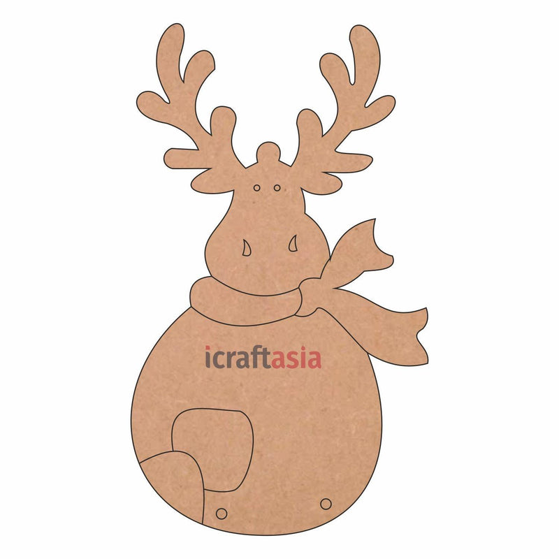 Reindeer Pre Marked Cutouts MDF for Art and Craft