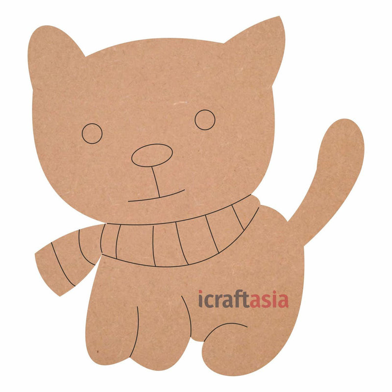 Cat Pre Marked Cutouts MDF for Art and Craft