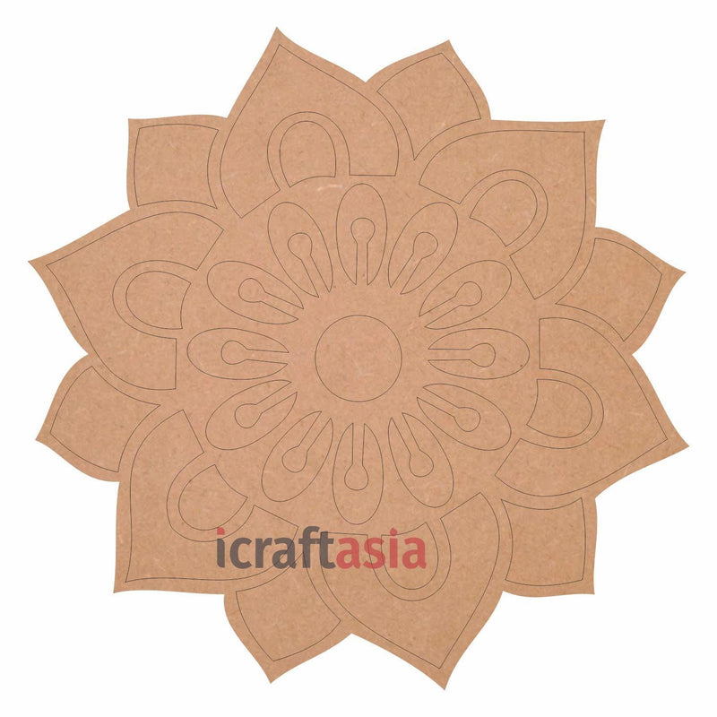 Leaf Flower Pre Marked Cutouts MDF for Art and Craft