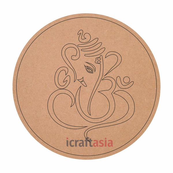 Circle Cutouts with Ganesh Pre Marked MDF for Art and Craft