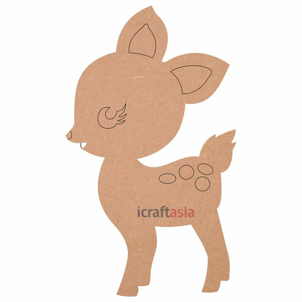 Cute Beby Deer Pre Marked Cutouts MDF for Art and Craft